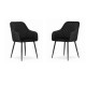 Set 2 scaune bucatarie/living,  Artool, Nugat, catifea, metal, negru, 58x54.5x91 cm