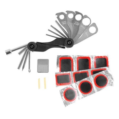 Kit pentru reparatii pana bicicleta, Strend Pro, cu petice, chei, 28 piese