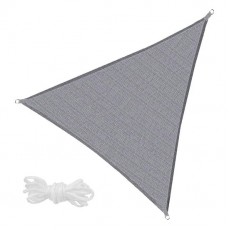 Copertina parasolar, Springos, triunghiulara, cu sfori pentru montare, geanta, inele metalice, gri, 5x5x5 m