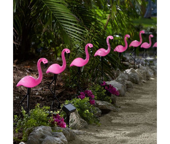 Lampa solara pentru gradina, 3 flamingo, 18x6x52 cm, Strend Pro