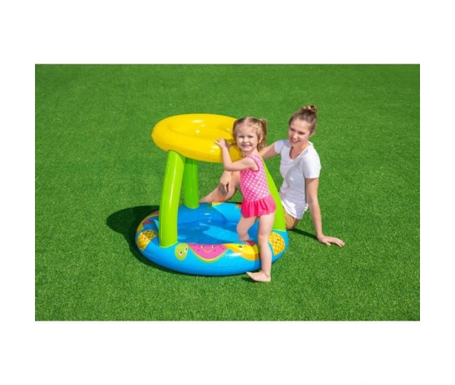 Piscina gonflabila pentru copii, rotunda, cu acoperis, albastru, 94x89x79 cm, Bestway Fruit 