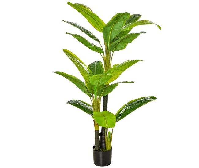 Planta artificiala, bananier cu ghiveci, verde, 150 cm