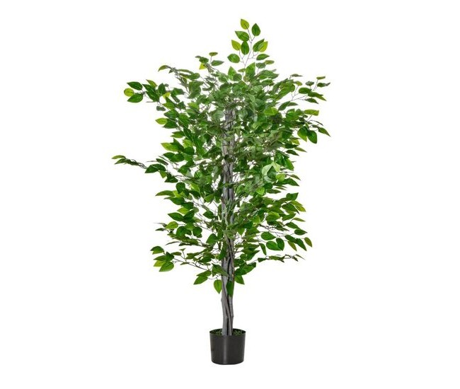 Planta artificiala, ficus cu ghiveci, verde, 135 cm