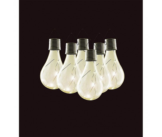 Lampa solara pentru gradina, tip bec, LED, 24 buc, 7.5x22 cm, Acrux 