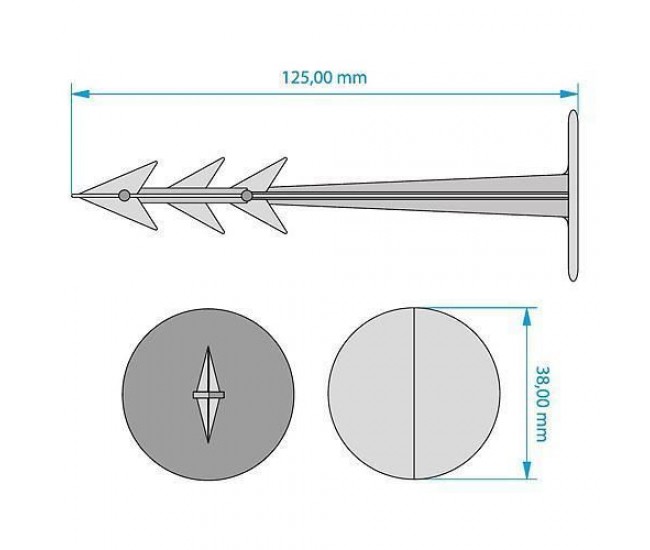 Cui plastic, fixare folii, tip harpon, set 20 buc, 38x125 mm, Strend Pro