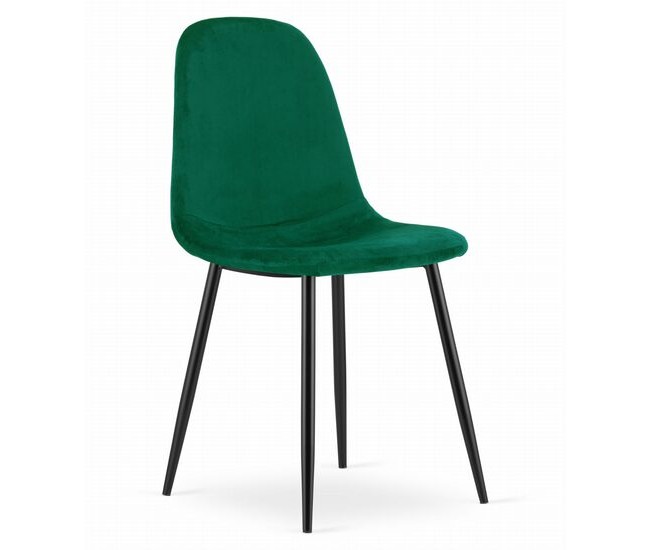 Scaun bucatarie/living, Artool, Como, catifea, metal, verde si negru, 44.5x50.5x87.5 cm