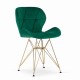 Scaun bucatarie/living, Artool, Nest, catifea, metal, verde si auriu, 47x53x73 cm