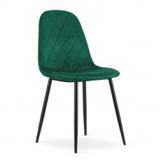 Scaun bucatarie/living, Artool, Asti, catifea, metal, verde si negru, 44.5x50.5x87.5 cm