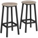 Set 2 scaune de bucatarie/bar, Artool, pal si otel, gri rustic, negru, 32x65 cm