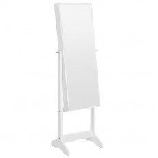 Cabinet bijuterii cu oglinda, Artool, MDF, raft interior, alb, 41.1x36.5x151.5 cm