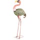 Decoratiune gradina, MagicHome, metalica, flamingo, verde si roz, 37x19x85 cm