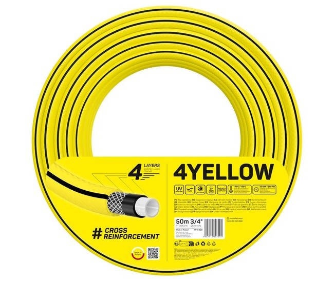 Furtun gradina, Cellfast Yellow, 4 straturi, 3/4, 50 m