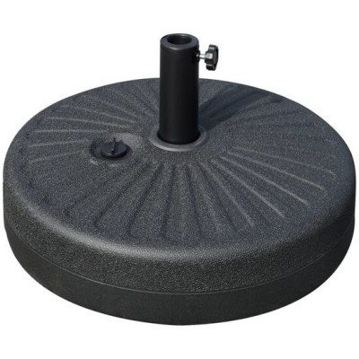 Suport pentru umbrela 38-48 mm, rotund, HDPE si otel, negru, 51x28 cm