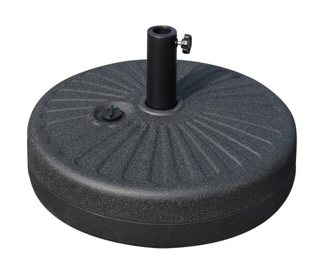 Suport pentru umbrela 38-48 mm, rotund, HDPE si otel, negru, 51x28 cm