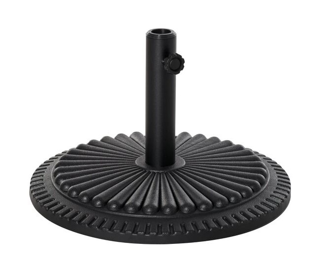 Suport pentru umbrela 35/38/48 mm, rotund, HDPE, negru, 49x32 cm