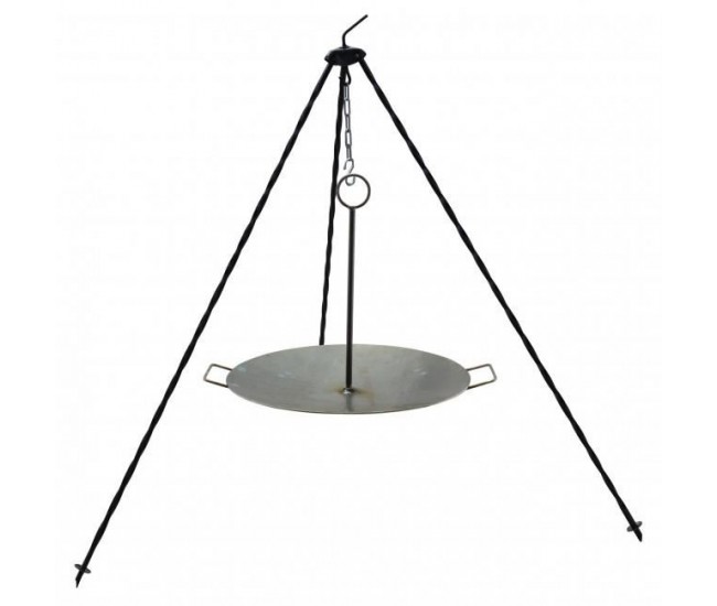 Disc pentru gratar, metalic, cu picioare si agatator, 40.5x32 cm, Perfect Home 