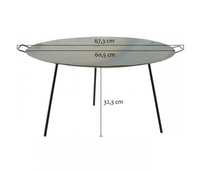 Disc pentru gratar, metalic, cu picioare, 60.5x32.3 cm, Perfect Home