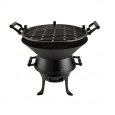 Gratar gradina cu carbuni, grill rotund, fonta, 35 cm, Perfect Home