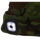 Caciula cu lampa de cap, model camuflaj, 4 x SMD LED