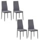 Set 4 scaune bucatarie/living, Tay, poliester, metal, gri si negru, 41x50x97 cm