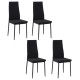 Set 4 scaune bucatarie/living, Tay, poliester, metal, negru, 41x50x97 cm