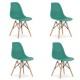 Set 4 scaune stil scandinav, Artool, Osaka, PP, lemn, verde, 46x54x81 cm