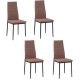 Set 4 scaune bucatarie/living, Tay, poliester, metal, maro si negru, 41x50x97 cm