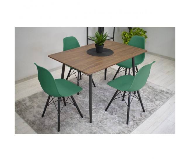 Scaun stil scandinav, Artool, Osaka, PP, lemn, verde si negru, 46x54x81 cm