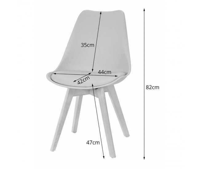 Set 4 scaune bucatarie/living, Artool, Mark, PP, lemn, transparent, 49x42x82.5 cm