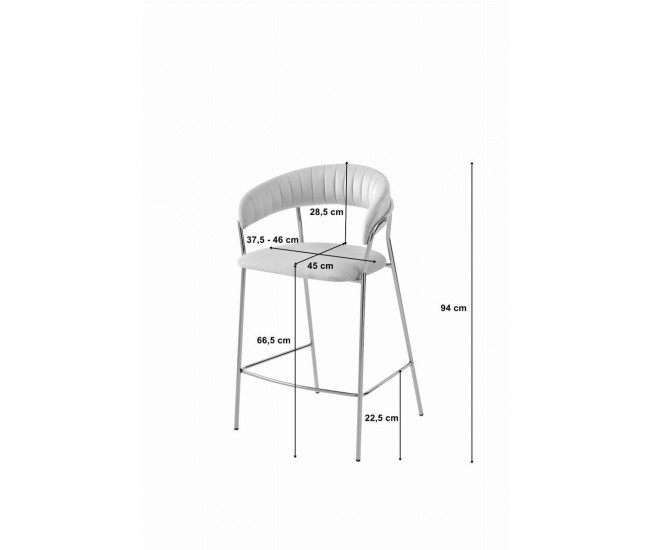 Scaun de bucatarie/bar, Artool, Badia, catifea, otel, negru si auriu, 46x45x94 cm