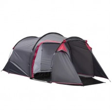 Cort camping, 2 persoane, impermeabil, tip tunel, cu vestibul, geanta, verde si alb, 460x260x190 cm