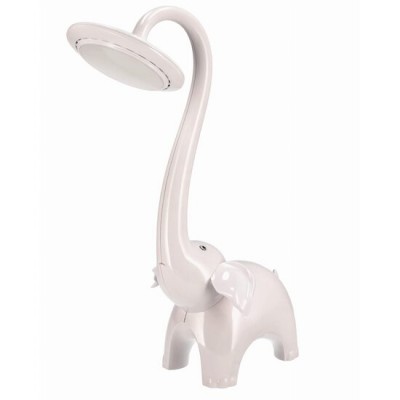 Lampa de birou, Jumi, model elefant, lumina LED reglabila, alb, 9x38 cm