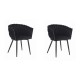 Set 2 scaune stil fotoliu bucatarie/living, Artool, Orion, catifea, metal, negru, 61x55x79 cm