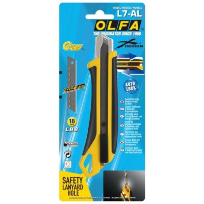 Cutter 18 mm, blocaj rotativ, comfort Grip x-Design,  L-7/LBB, OLFA