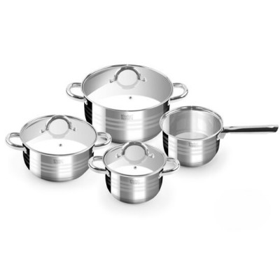 Oale cu capac, inox, set 4 piese, Perfect Home Deluxe