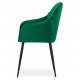 Scaun stil fotoliu bucatarie/living, Artool, Nugat, catifea, metal, verde si negru, 58x54.5x91 cm