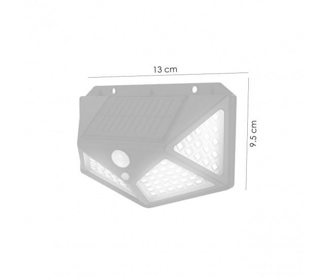 Lampa solara de perete, LED, senzor miscare, 13x5x9.5 cm