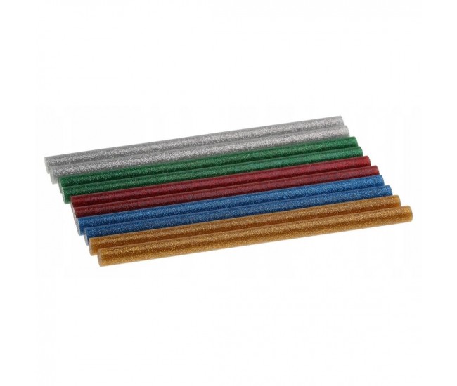 Baton silicon pentru pistol lipit, color, sidef, 10 buc, 11x200 mm