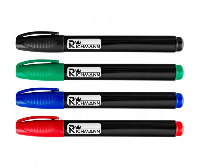 Marker permanent, gros, 4 culori, (set 36 buc), RICHMANN