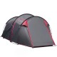 Cort camping, 2 persoane, impermeabil, cu vestibul, geanta, gri, 426x206x154 cm