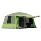 Cort camping, 4-8 persoane, impermeabil, cu copertina, verde, 410x310x225 cm