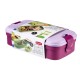 Cutie/caserola alimente, plastic, etansa, cu tacamuri, violet, 1.3 L, 23x13x7 cm, Curver