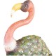 Decoratiune gradina, MagicHome, metalica, flamingo, verde si roz, 37x19x85 cm