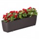 Jardiniera decorativa, Prosperplast, imitatie ratan, suport, maro, 49.2x17.2x17.4 cm