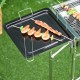 Gratar gradina/camping cu carbuni, portabil, grill dreptunghiular, cu suport condimente, structura inox, 104x30x68 cm