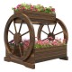 Jardiniera decorativa pentru flori, lemn, 2 nivele, tip caruta, 64x54x60 cm