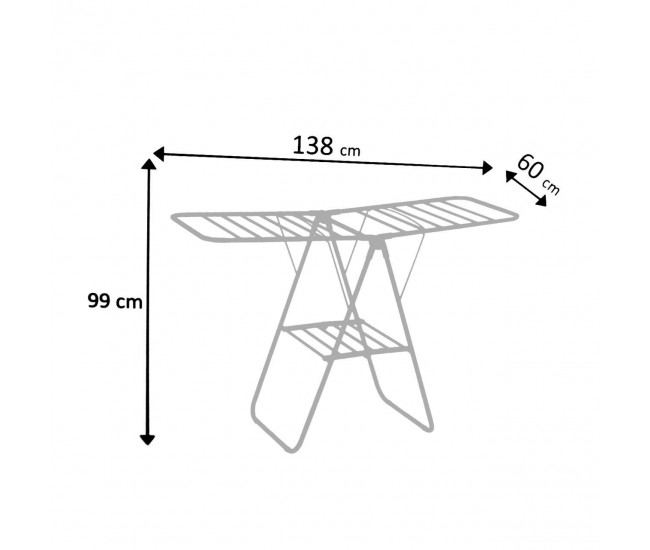 Uscator rufe pliabil, capacitate de uscare 9.7 m, 138x60x99 cm 