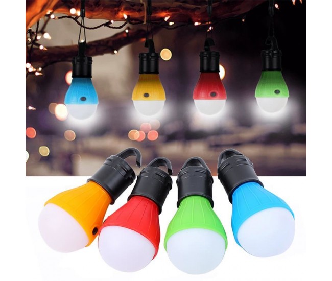 Lampa pentru gradina, camping, tip bec, multicolor, 3xAAA, 5.3x5.3x12 cm