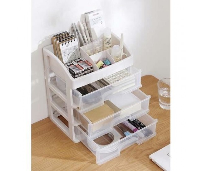 Organizator cosmetice, plastic, transparent, 23.5x6.5x27 cm, Isotrade