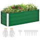 Pat/strat inaltat pentru flori, legume, din otel, verde, cu accesorii, 125x47x40 cm